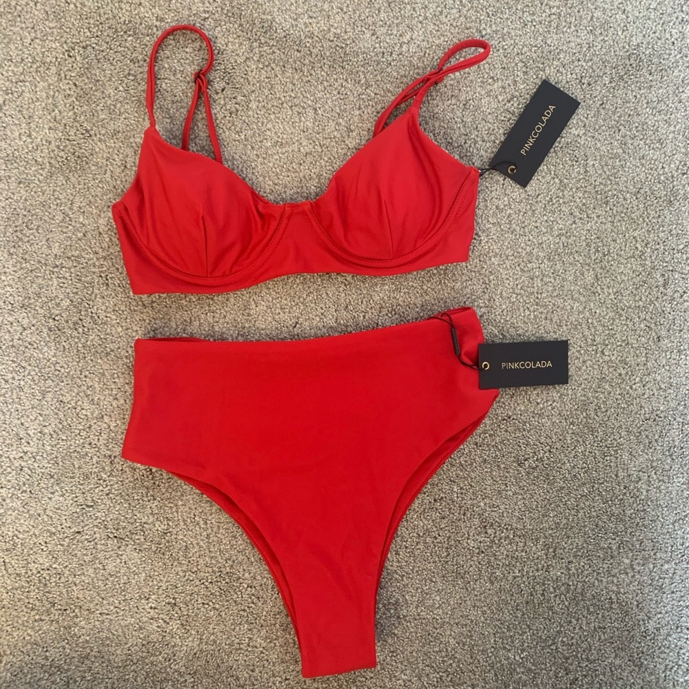 Coral red bikini